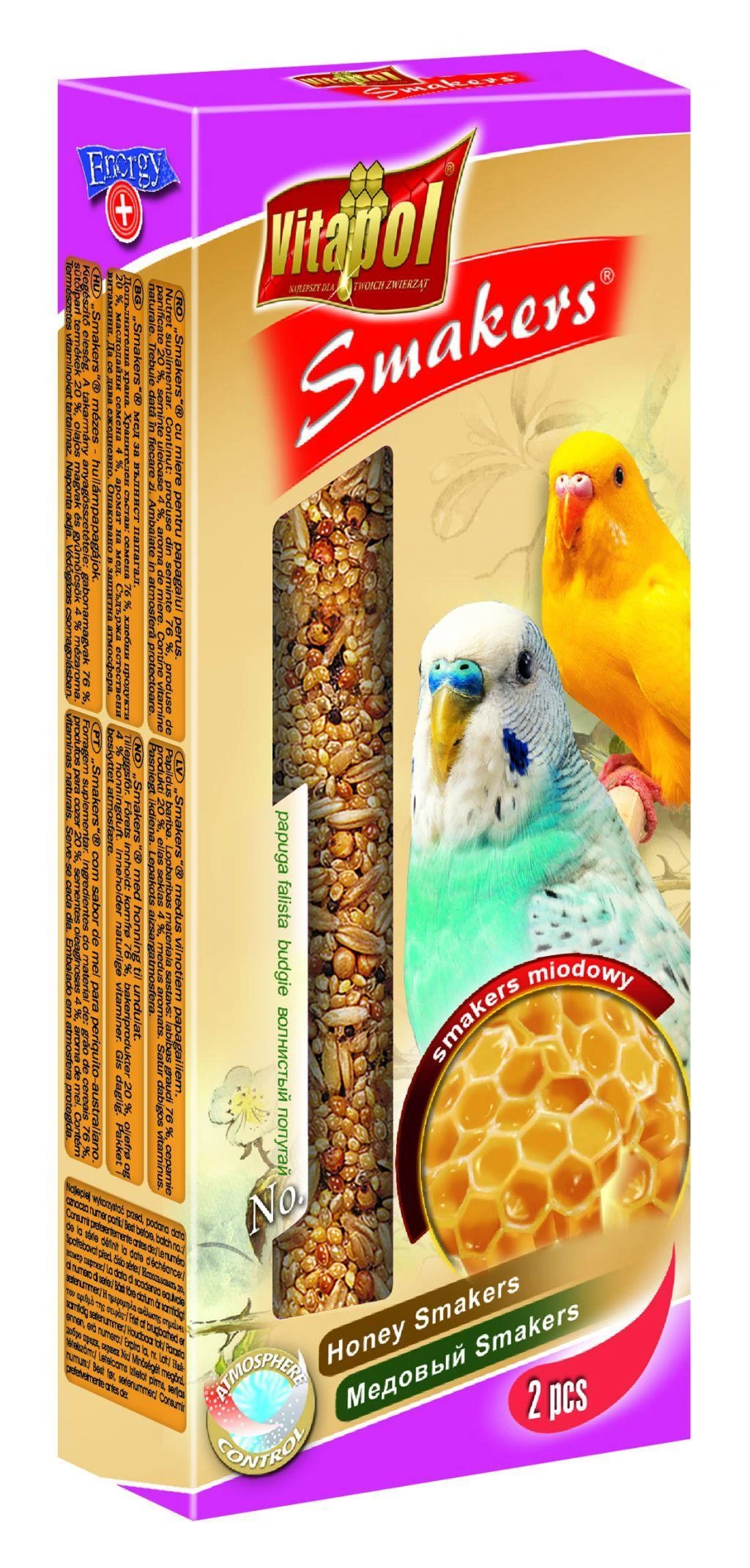 Vitapol Smakers skanėstas banguotosioms papūgėlėms, su medumi (2 vnt) 80g