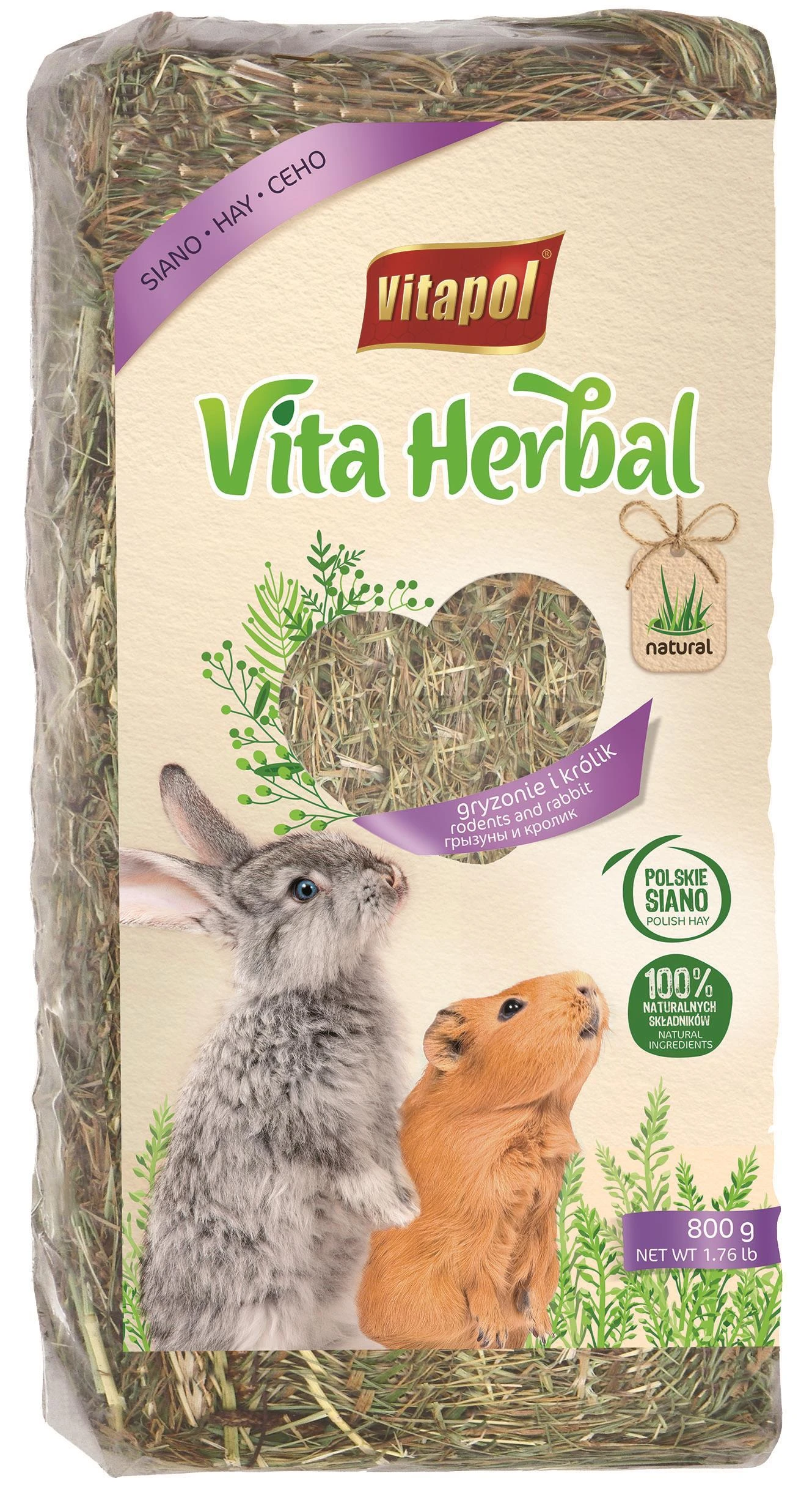 None Vitapol natūralus šienas graužikams ir triušiams 800g