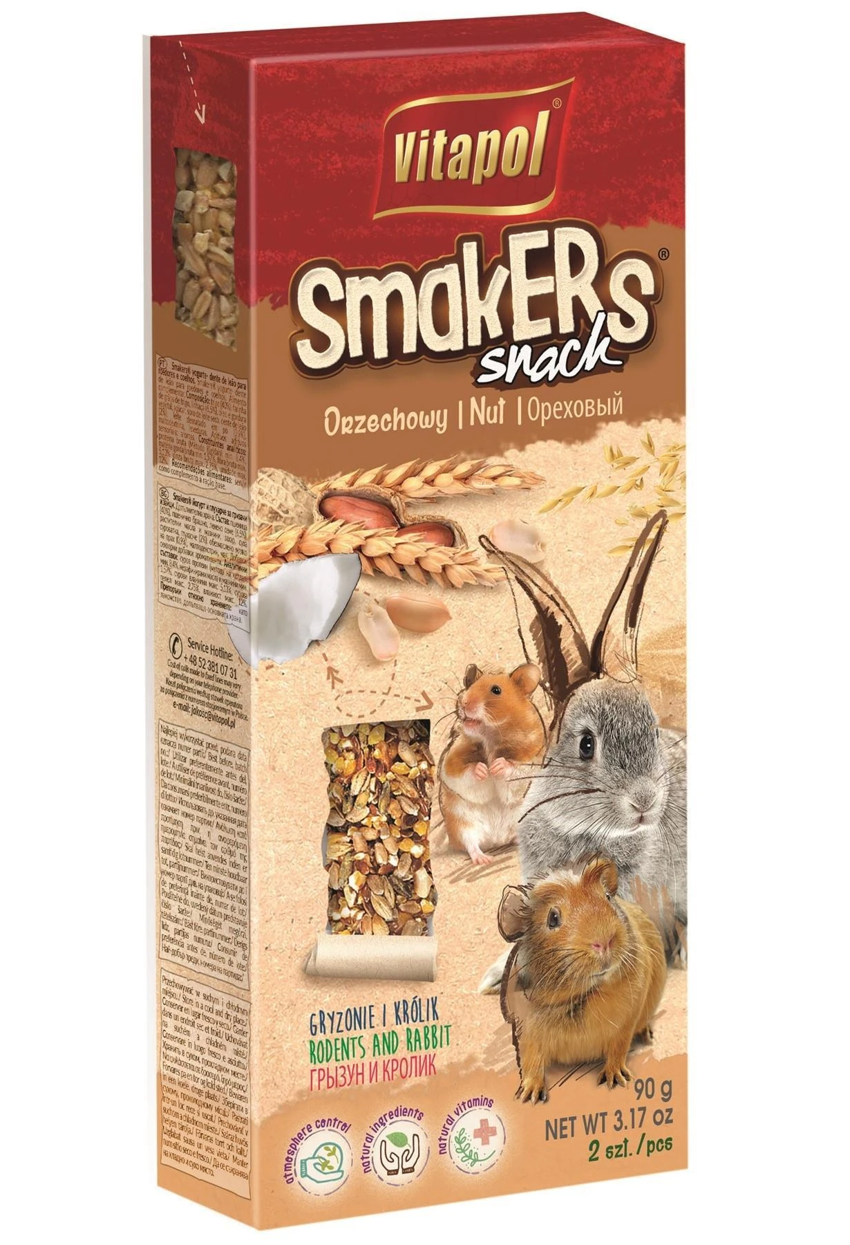 Vitapol Smakers skanėstas triušiams ir graužikams su riešutais 90g (2 vnt)