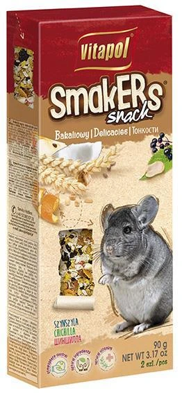 None Vitapol Smakers su džiovintais vaisiais ir riešutais skanėstas šinšiloms 90g (2 vnt)