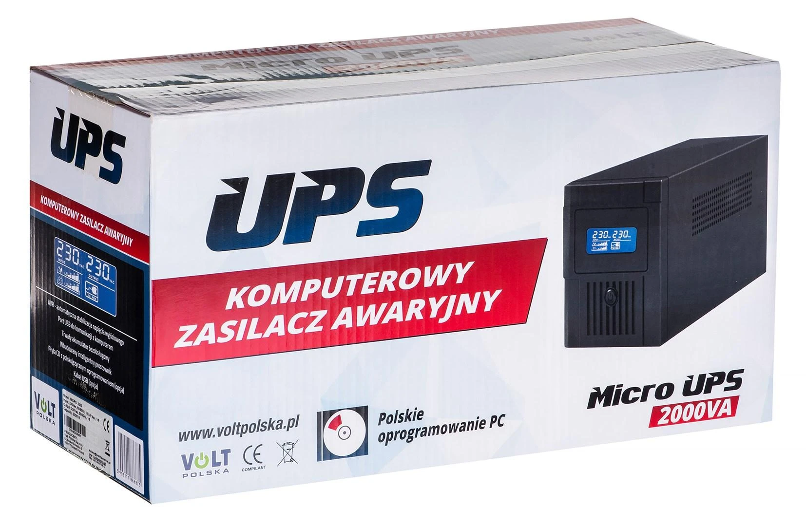 UPS UNINTERRUPTIBLE POWER SUPPLY VOLT POLSKA MICRO 2000VA 1200W