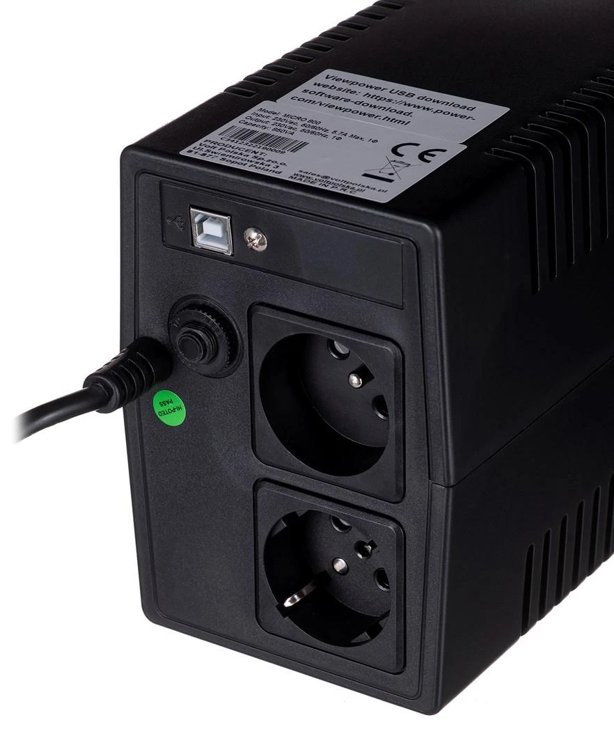 VOL MicroUPS 800VA/480W 9Ah nepertraukiamo maitinimo šaltinis (UPS)
