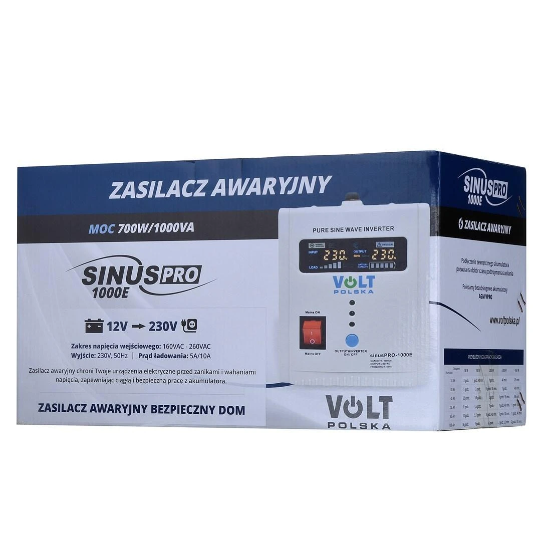 VOL SINUS PRO 1000 E 12/230 V (700/1000 W) NEPERTRAUKIAMO MAITINIMO ŠALTINIS