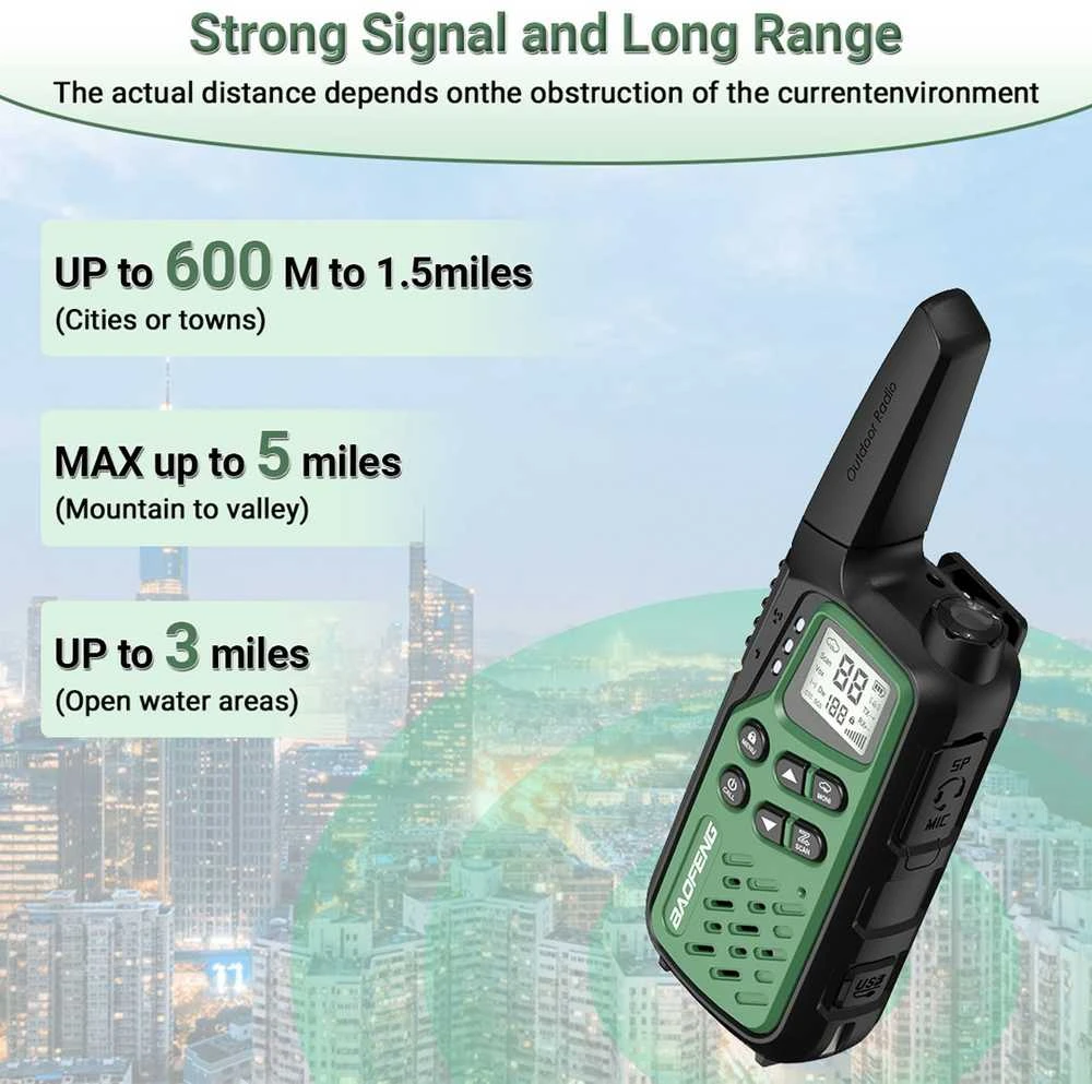 Walkie-Talkie Baofeng BF-T25E Žalias, 2 pieces