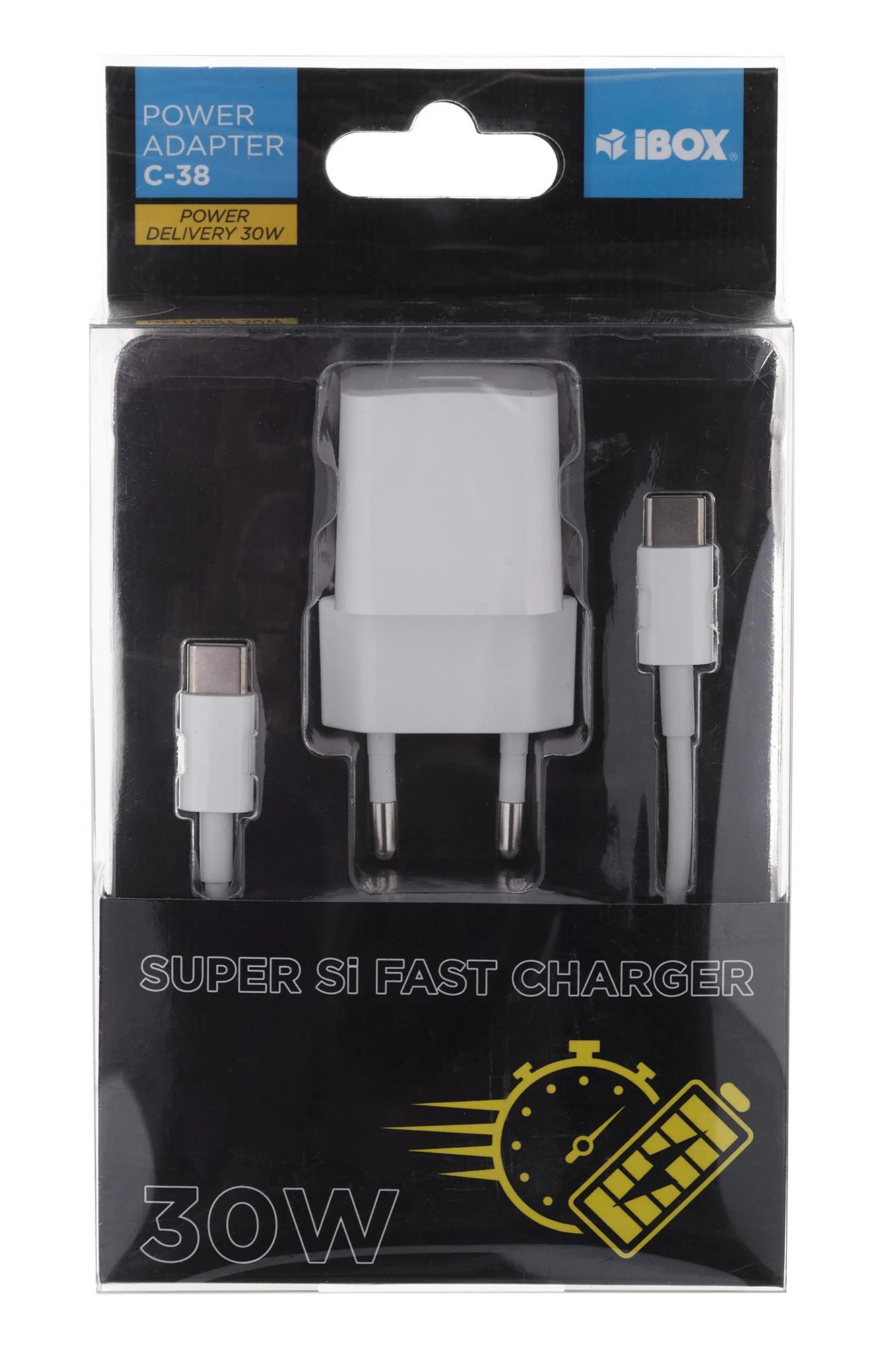 IBOX C-38 USB-C įkroviklis PD30W su USB-C laidu