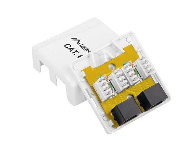 LANBERG OU6-0002-W UTP Data Box 2 prievadų RJ45 neekranuotas kat. 6