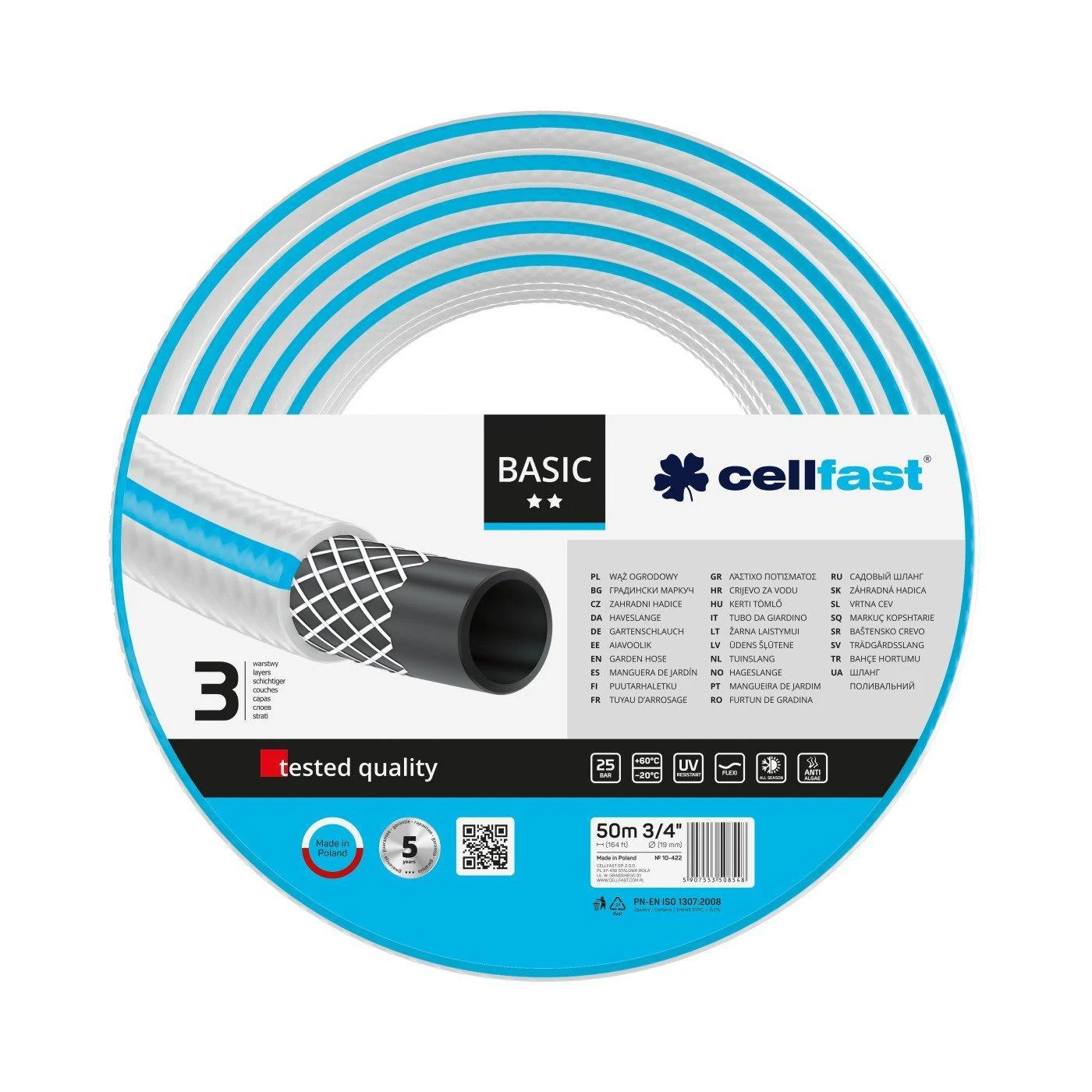 CFT Žarna „Cellfast Basic“ 3/4 colio 50 m sodo žarna