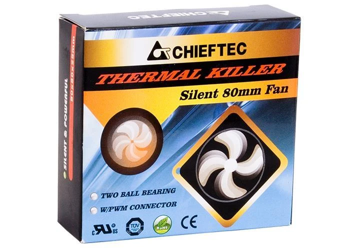 CHIEFTEC 80x80x25mm rutulinis guolis PWM FAN