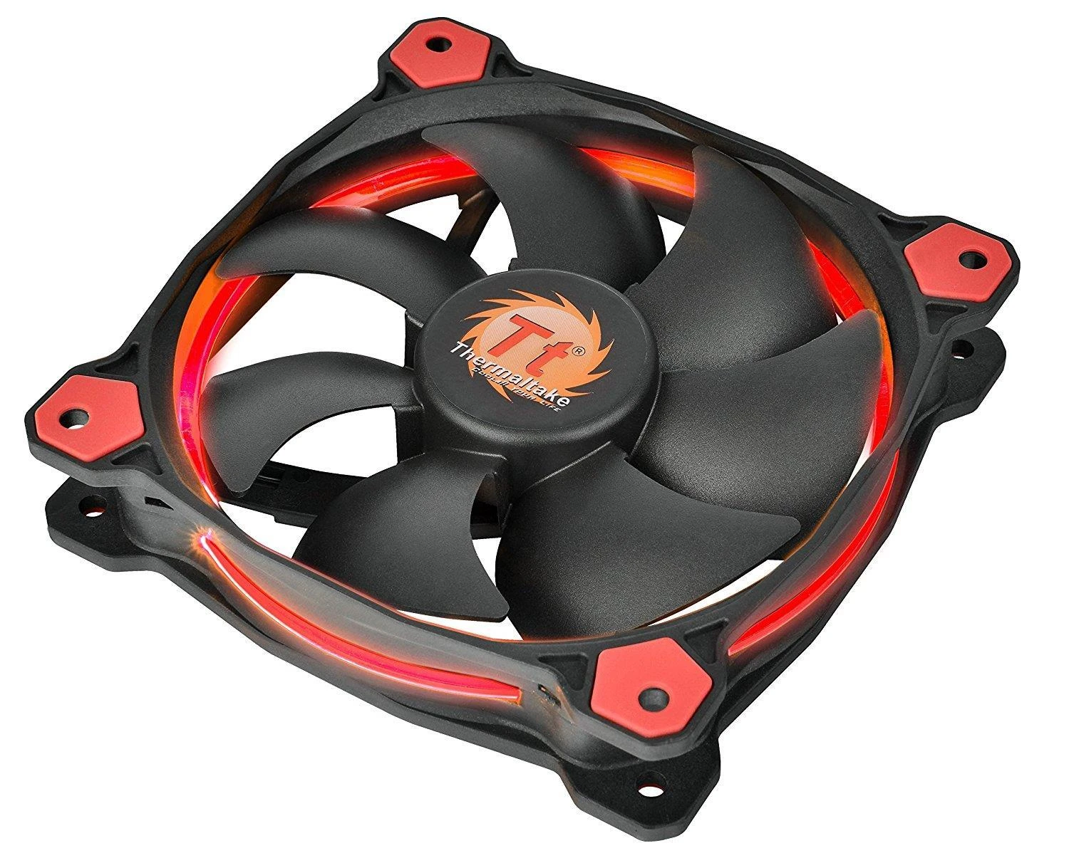 Ventiliatorius korpusui Thermaltake Riing 12 LED Raudona 3 pak. CL-F055-PL12RE-A (120 mm, 1500 aps./min., Raudona)