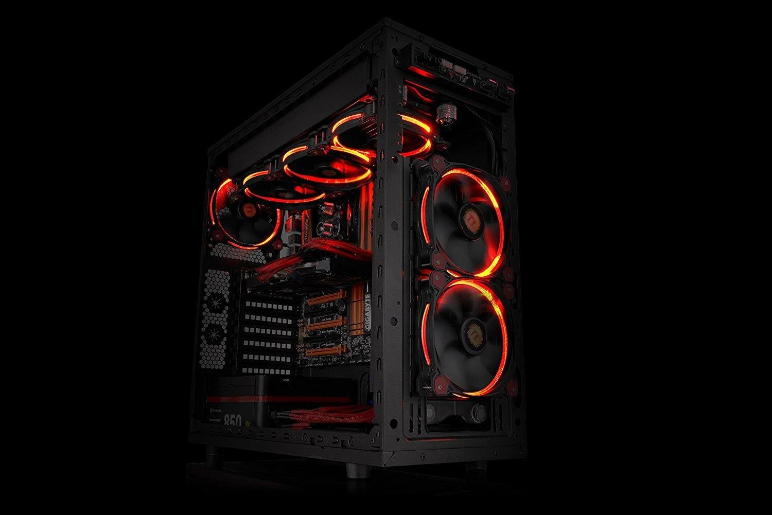 THERMALTAKE Riing 14 Raudonas LED ventiliatorius aukšto statinio slėgio