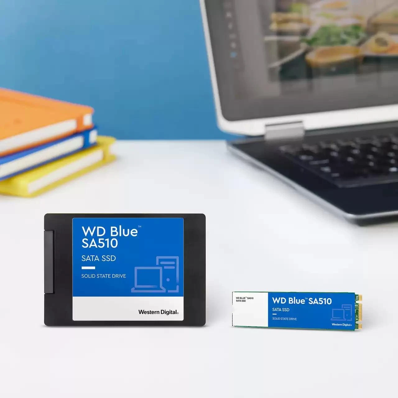 WD Mėlyna SA510 SSD 500GB M.2 2280 SATA III 6Gb/s vidinis, vienos pakuotės, maitinamas „SANDISK“