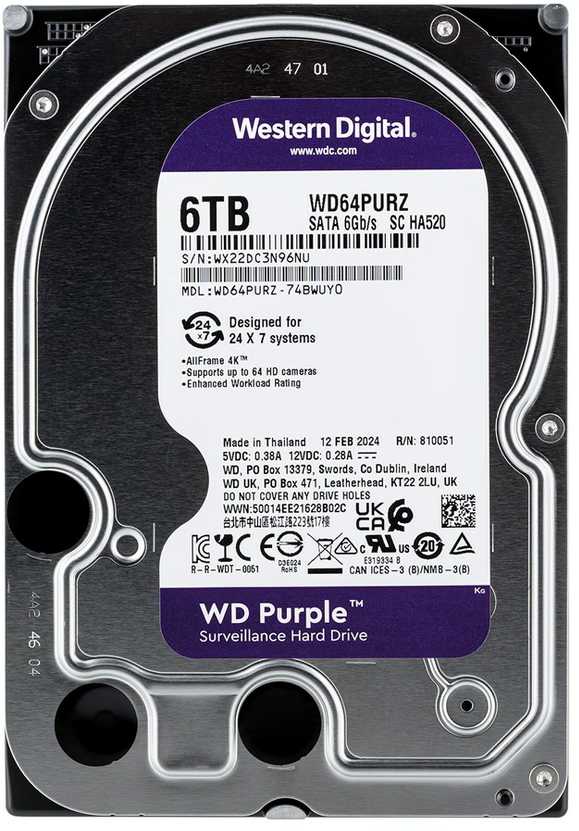 Western Digital WD64PURZ vidinis kietasis diskas 3,5" 6000 GB Serial ATA III
