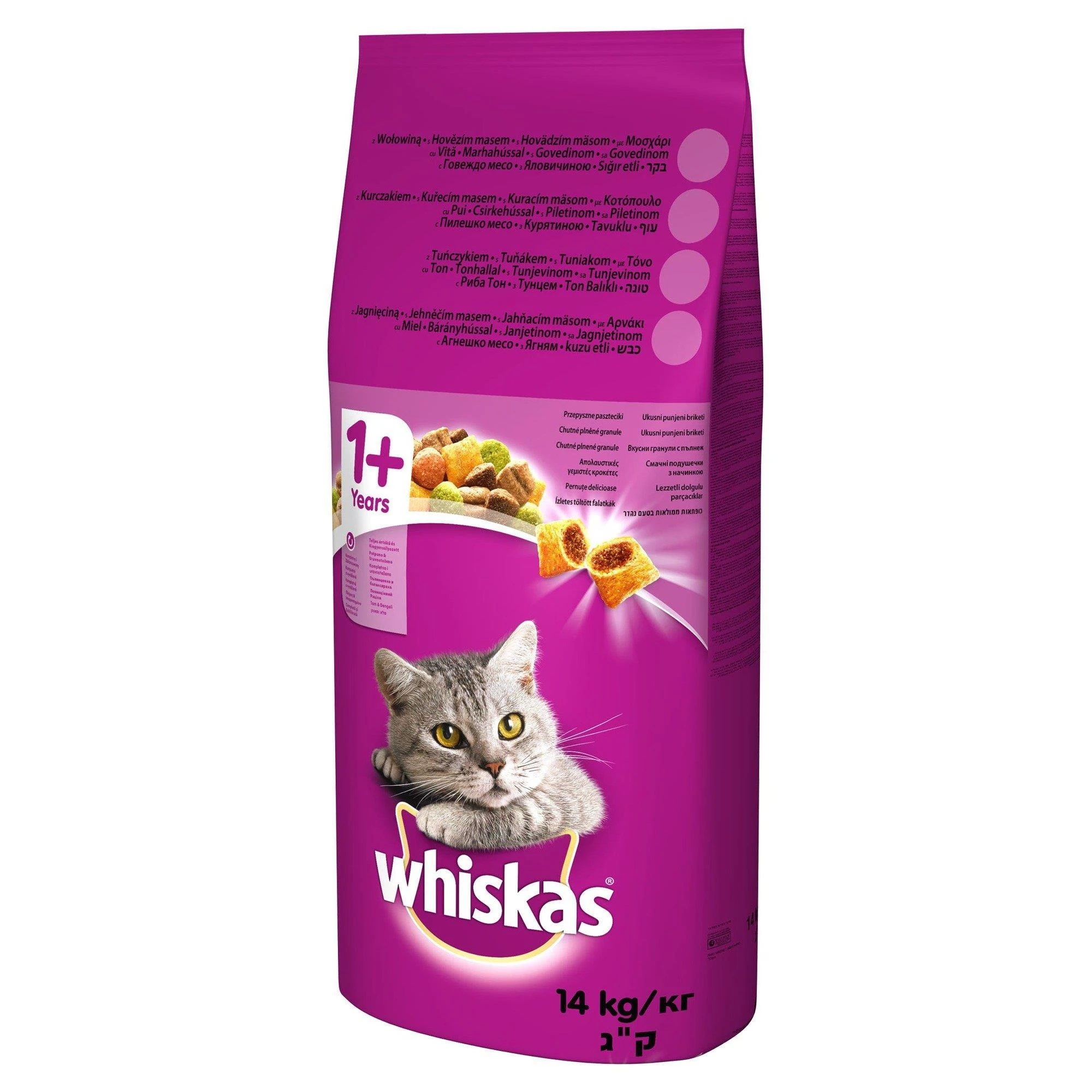 Whiskas Cat Adult su Vištiena ir Daržovėmis 14kg