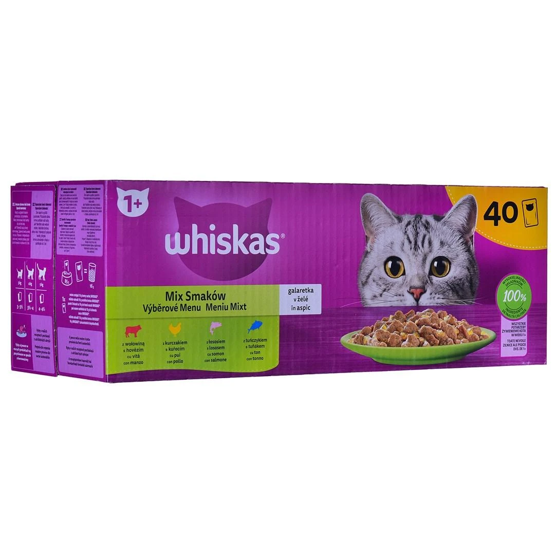 Drėgnas Kačių Maistas - Whiskas Mišrių Mėgstamiausių Su Želė 40x85 g