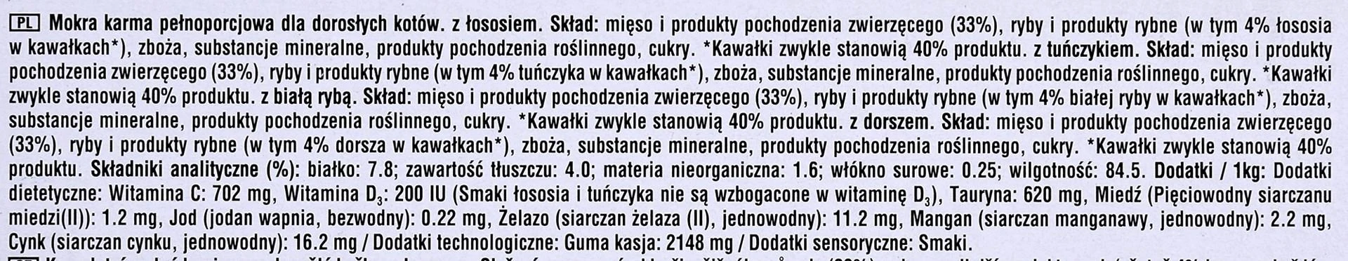 Whiskas Adult (40x85g) Žuvies Skanėstai Suaugusiems Katėms 4 Skoniai Geleje