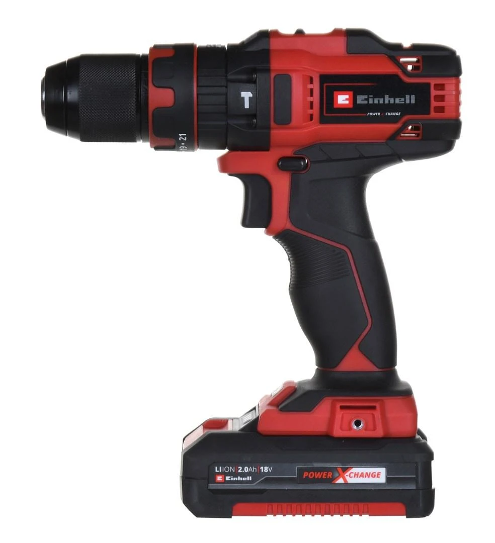 Einhell smūginis suktuvas gręžtuvas TE-CD 18/40 Li-i + 64 priedai (2×2,0Ah) 4513992