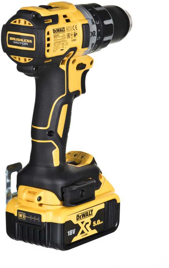DeWALT akumuliatorinis suktuvas gręžtuvas DCD791P2, 18V, 70Nm, 2x5.0Ah ...