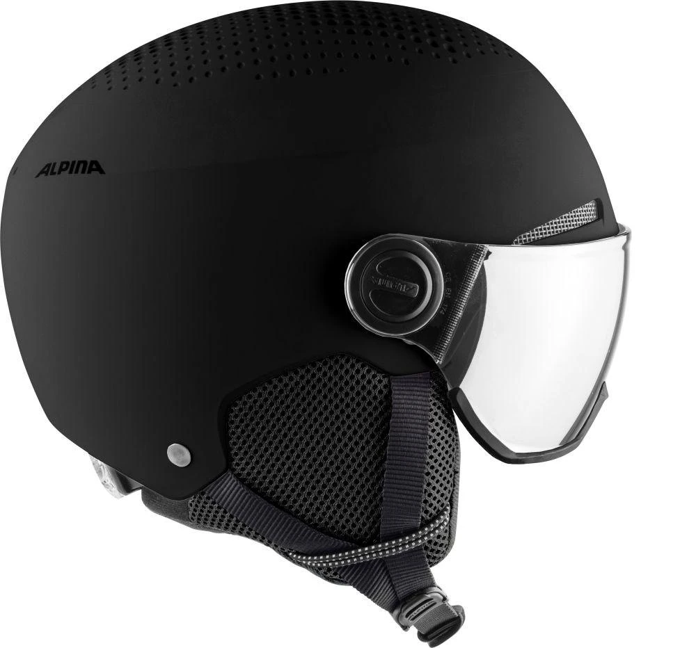 Žiemos Sporto Šalmas - Alpina Arber Visor Q Lite Juodas Matinis 54-58 cm