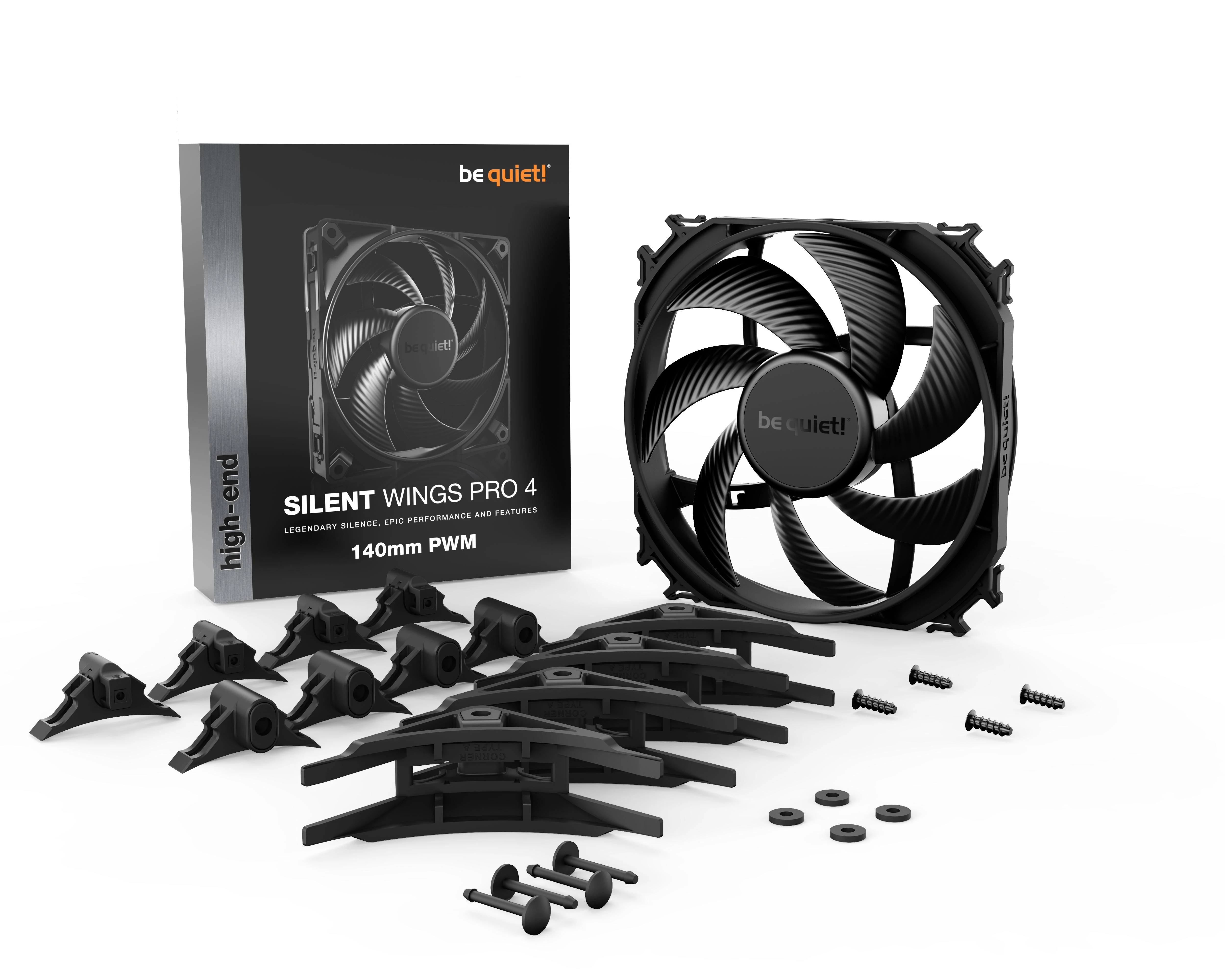 Be Quiet! Korpuso ventiliatorius SILENT WINGS PRO 4, 140mm PWM