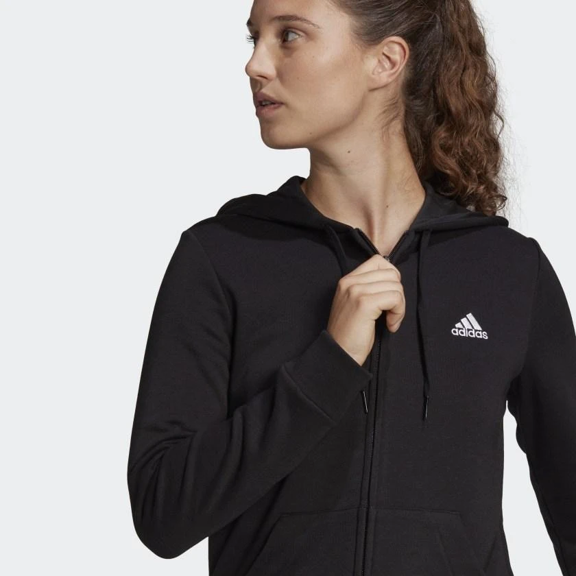 Džemperis moterims Adidas Essentials Linear Ful Zipp Hoodie W GL0791, juodas