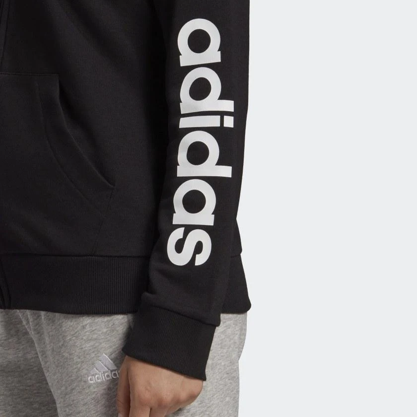Džemperis moterims Adidas Essentials Linear Ful Zipp Hoodie W GL0791, juodas