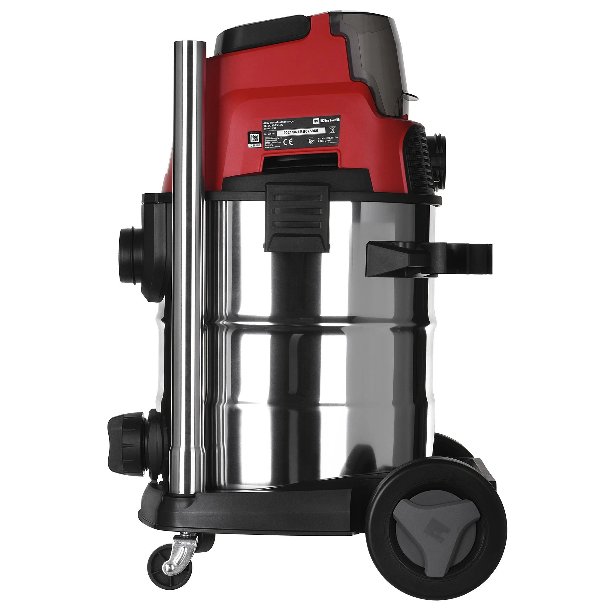 Einhell EINlight TE-VC 36/25 Li S-Solo (2x 18Volt), Nass-/Trockensauger - red/edelstahl, without Akku und Ladegert