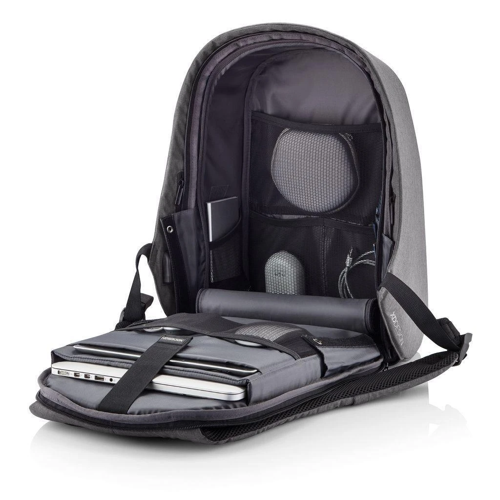 Kuprinė su apsauga nuo vagių XD Design Bobby Hero Regular, Juodos/Pilkos spalvos