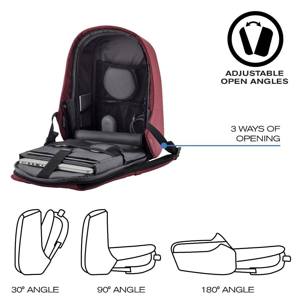 XD Design Kuprinė su apsauga nuo vagių Bobby Hero Small (Raudona)
