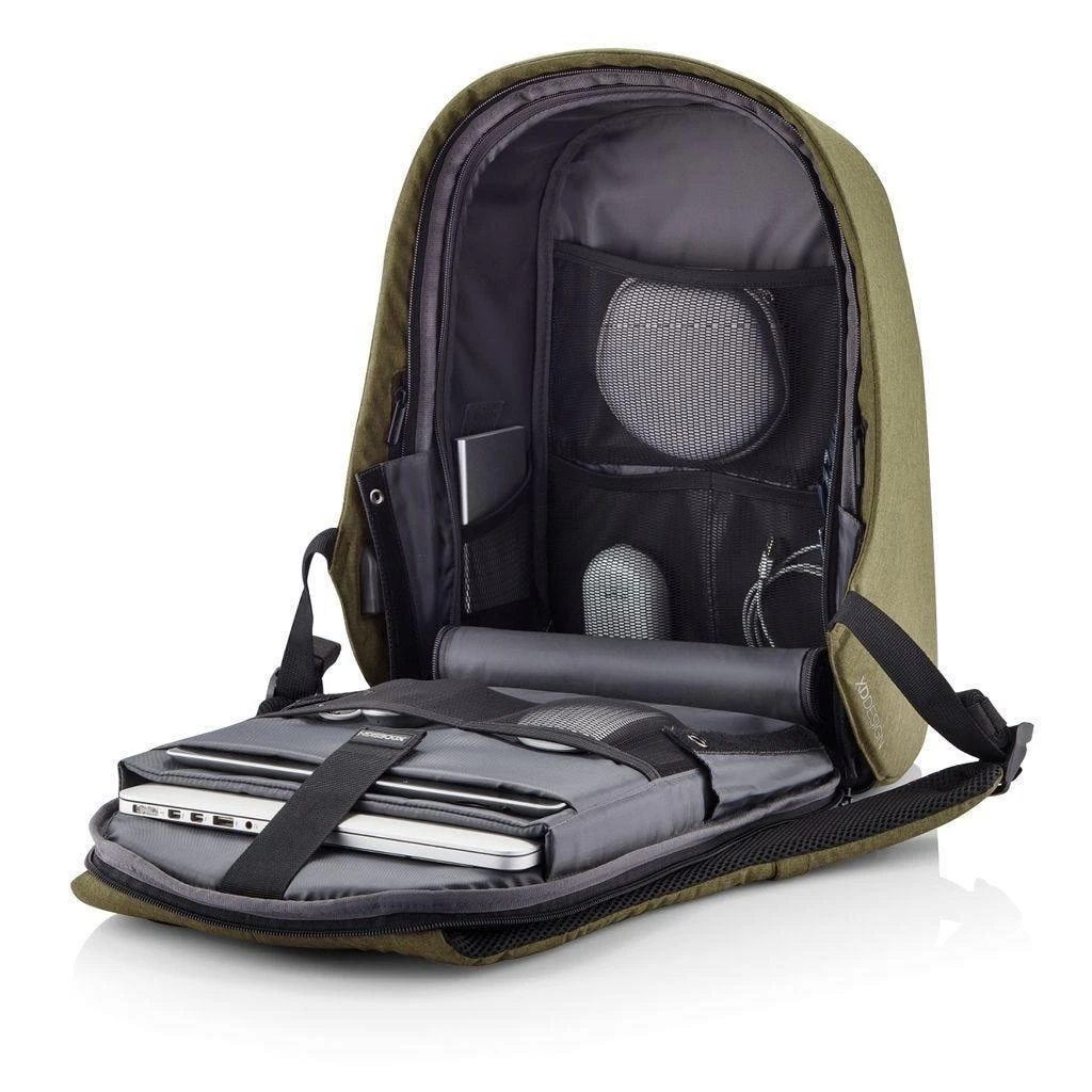 Kuprinė su apsauga nuo vagių XD Design Bobby Hero Regular, Žalios spalvos