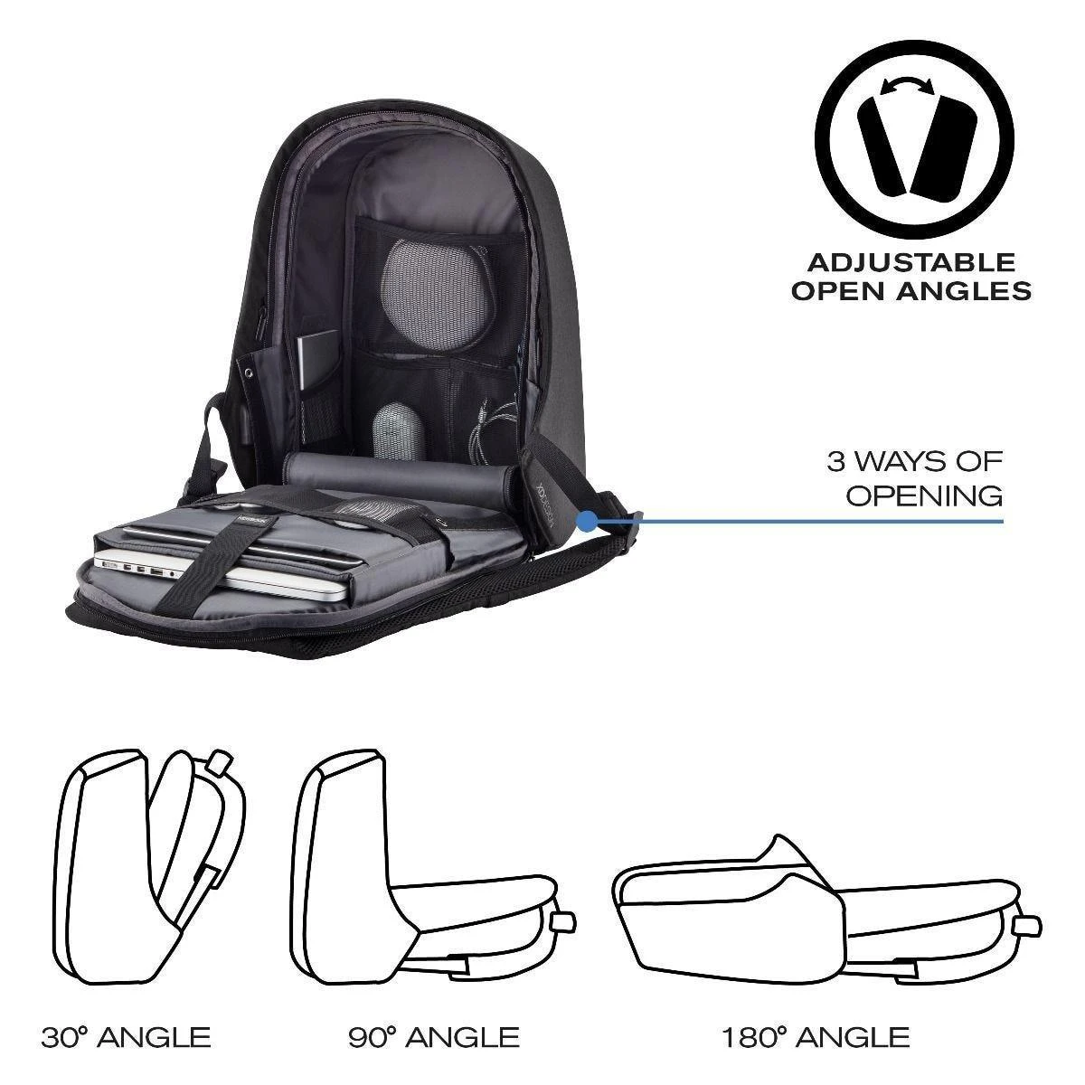 XD Design Kuprinė su apsauga nuo vagių Bobby Hero Regular (Juoda)