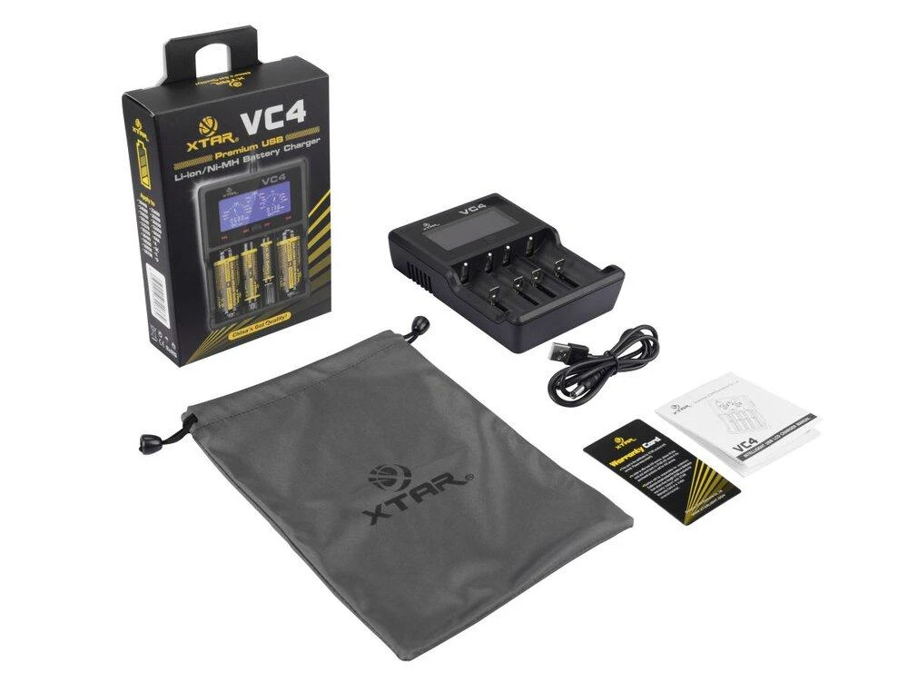Kroviklis - Xtar VC4SL 1-4 Li-ion/Ni-MH, LCD Ekranas, USB-C