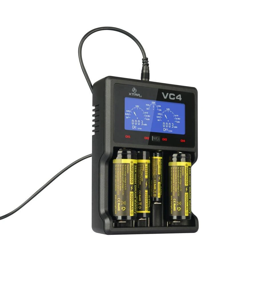 Kroviklis - Xtar VC4SL 1-4 Li-ion/Ni-MH, LCD Ekranas, USB-C