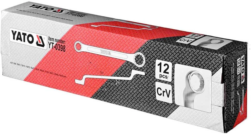 Yato Raktų komplektas žiediniai riebokšliai 6-32mm, 12vnt, chromo vanadis, AS-Drive, riebokšliniai raktai
