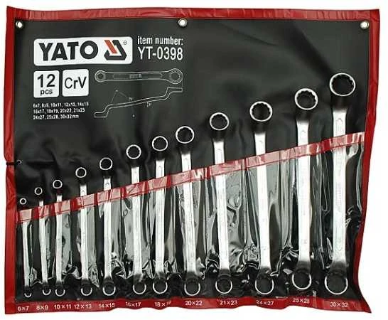 Yato Raktų komplektas žiediniai riebokšliai 6-32mm, 12vnt, chromo vanadis, AS-Drive, riebokšliniai raktai