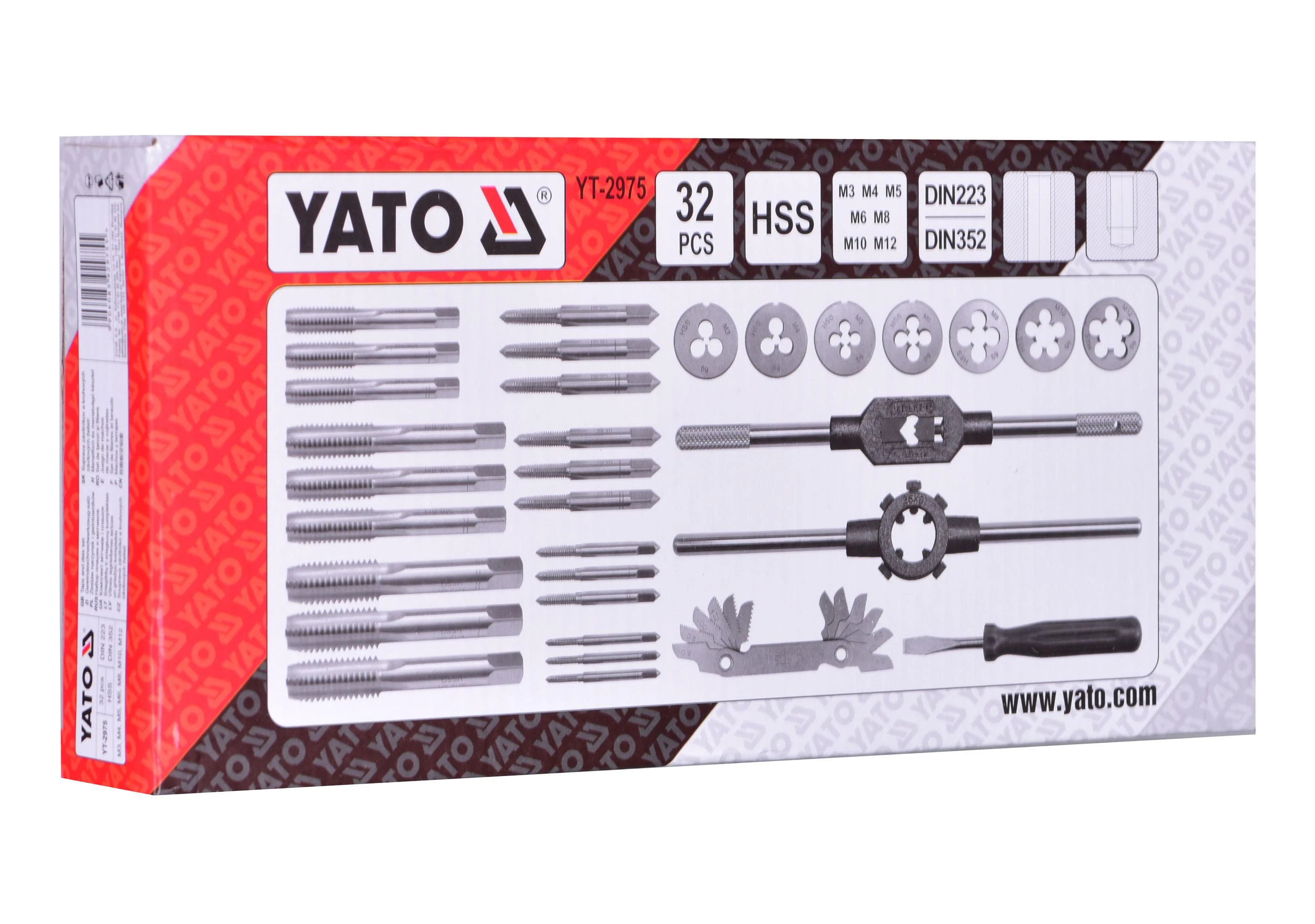 YATO Čiaupų ir štampų rinkinys M3-M12 32 vnt.