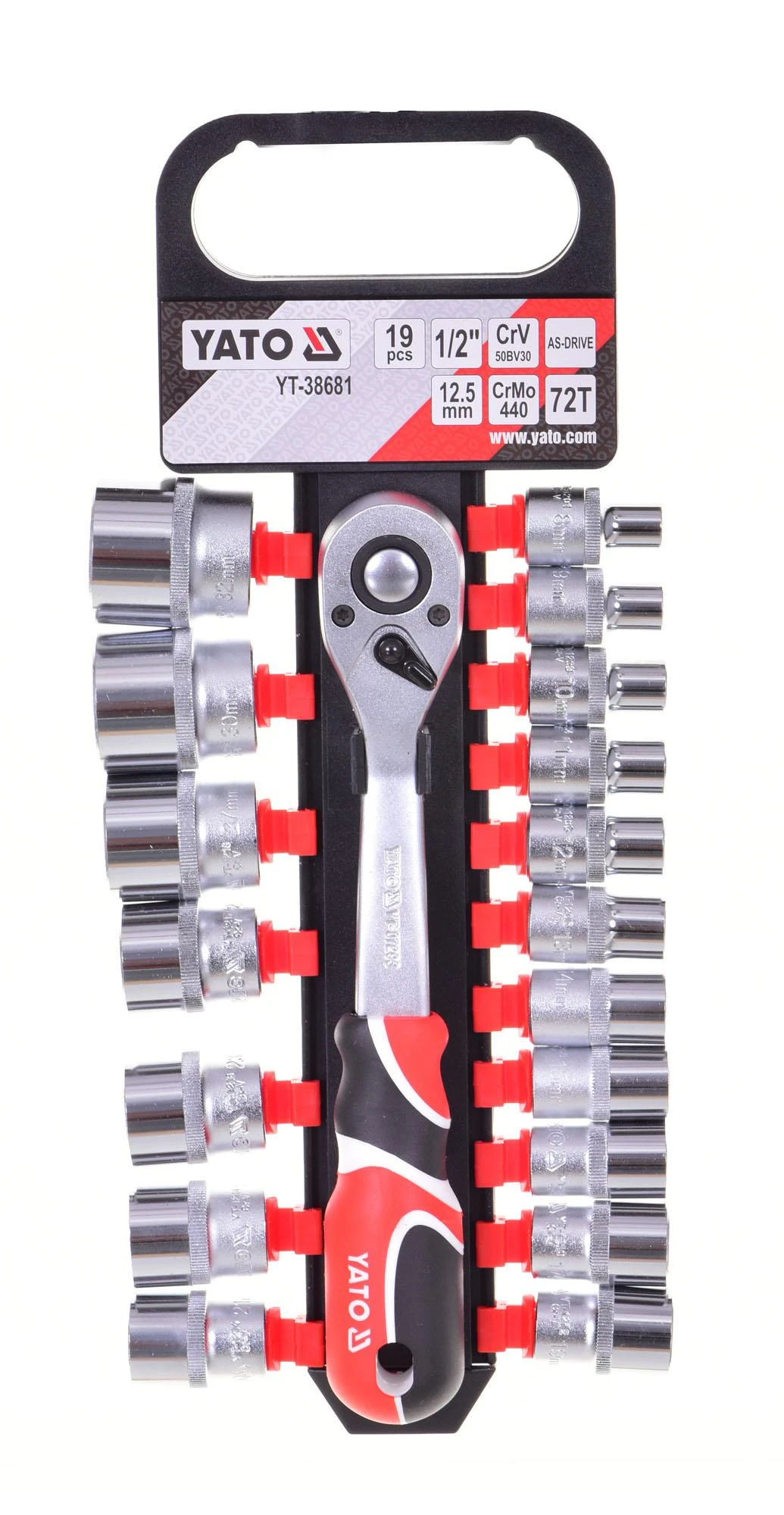 Toya Sa Poland Galvučių komplektas Yato YT-38681; 1/2''; 19 vnt.