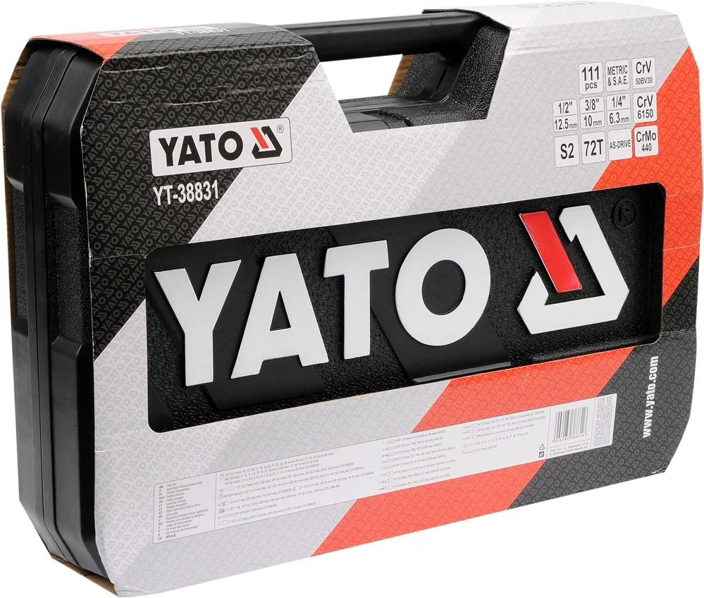 YATO yt-38831 lizdų rinkinys 1/4, "3/8", 1/2", 111 Vnt.