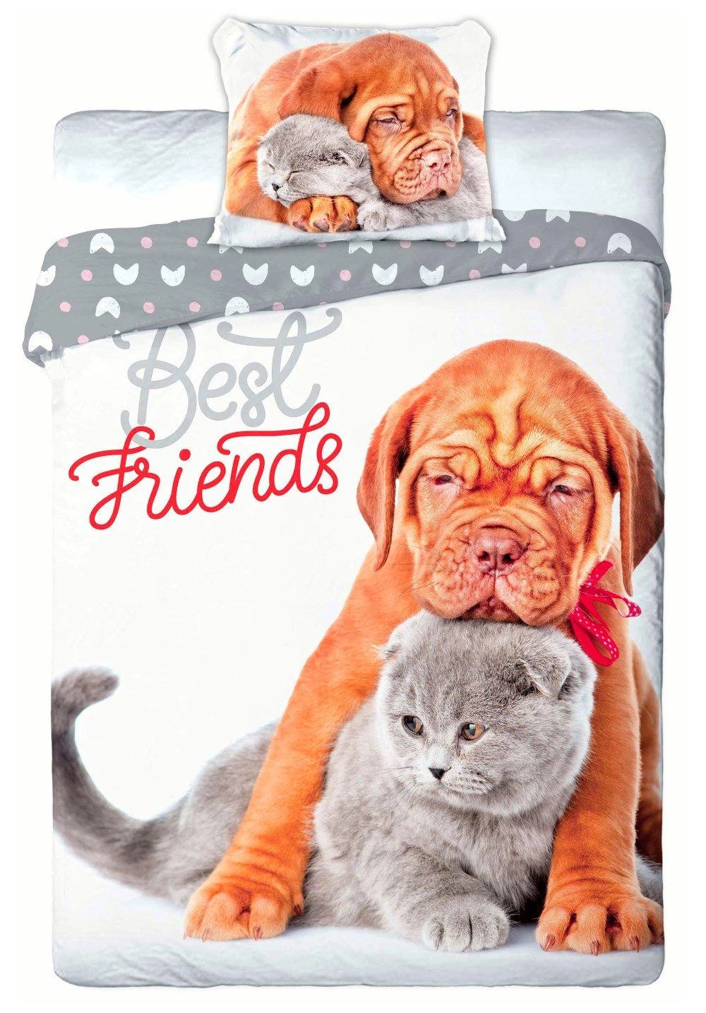 Faro Jaunimo patalynės komplektas 015 BEST FRIENDS CATS 140x200cm + pagalvė 70x90cm