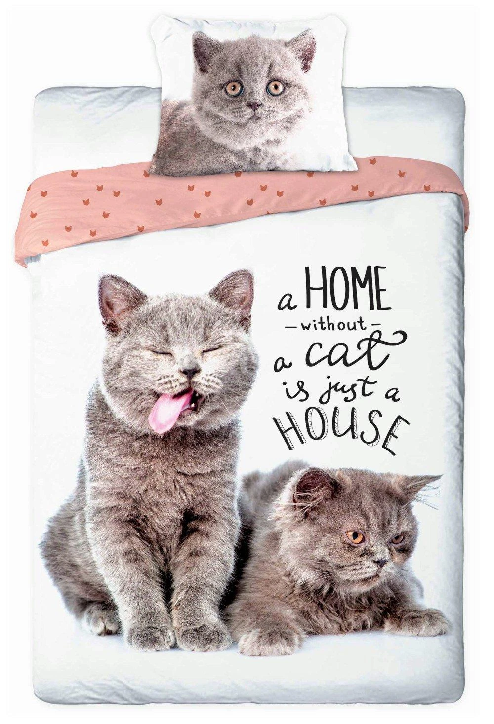 Faro Jaunimo patalynės komplektas 015 BEST FRIENDS CATS 140x200cm + pagalvė 70x90cm