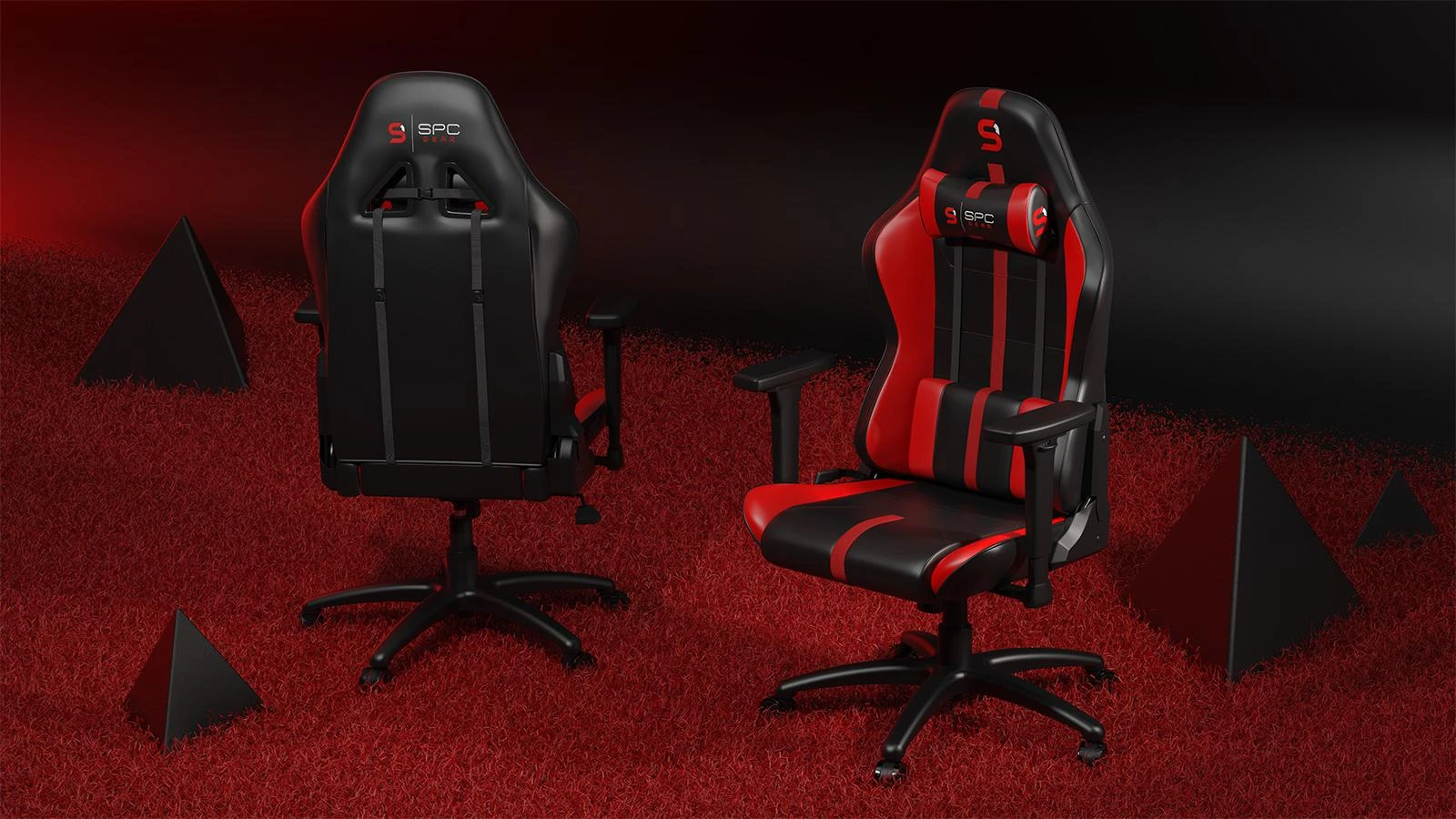 Žaidimų kėdė SPC Gear SR400 RD Gaming Chair, Juoda-raudona