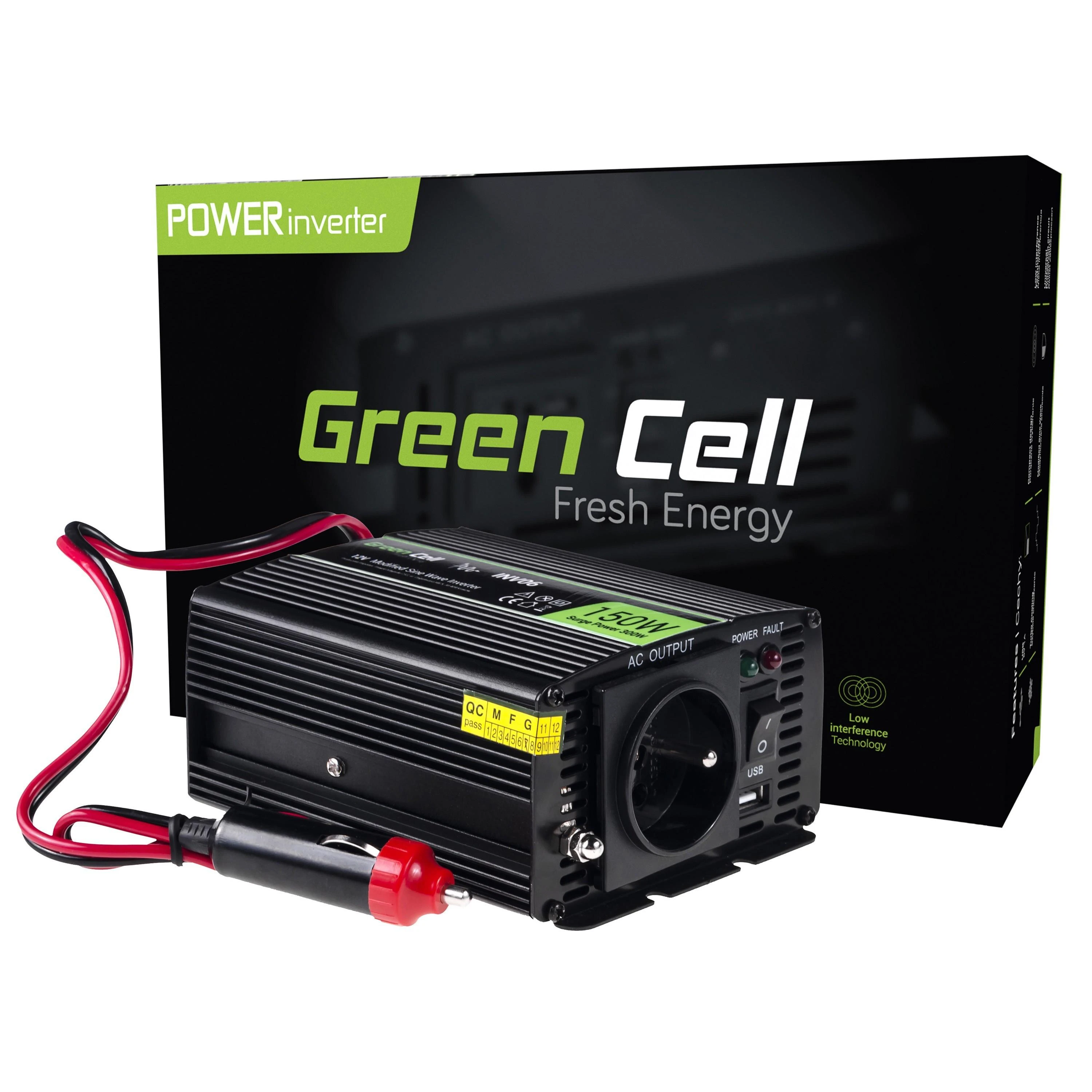 Green Cell 12V į 230V inverteris su automobiliniu kištuku