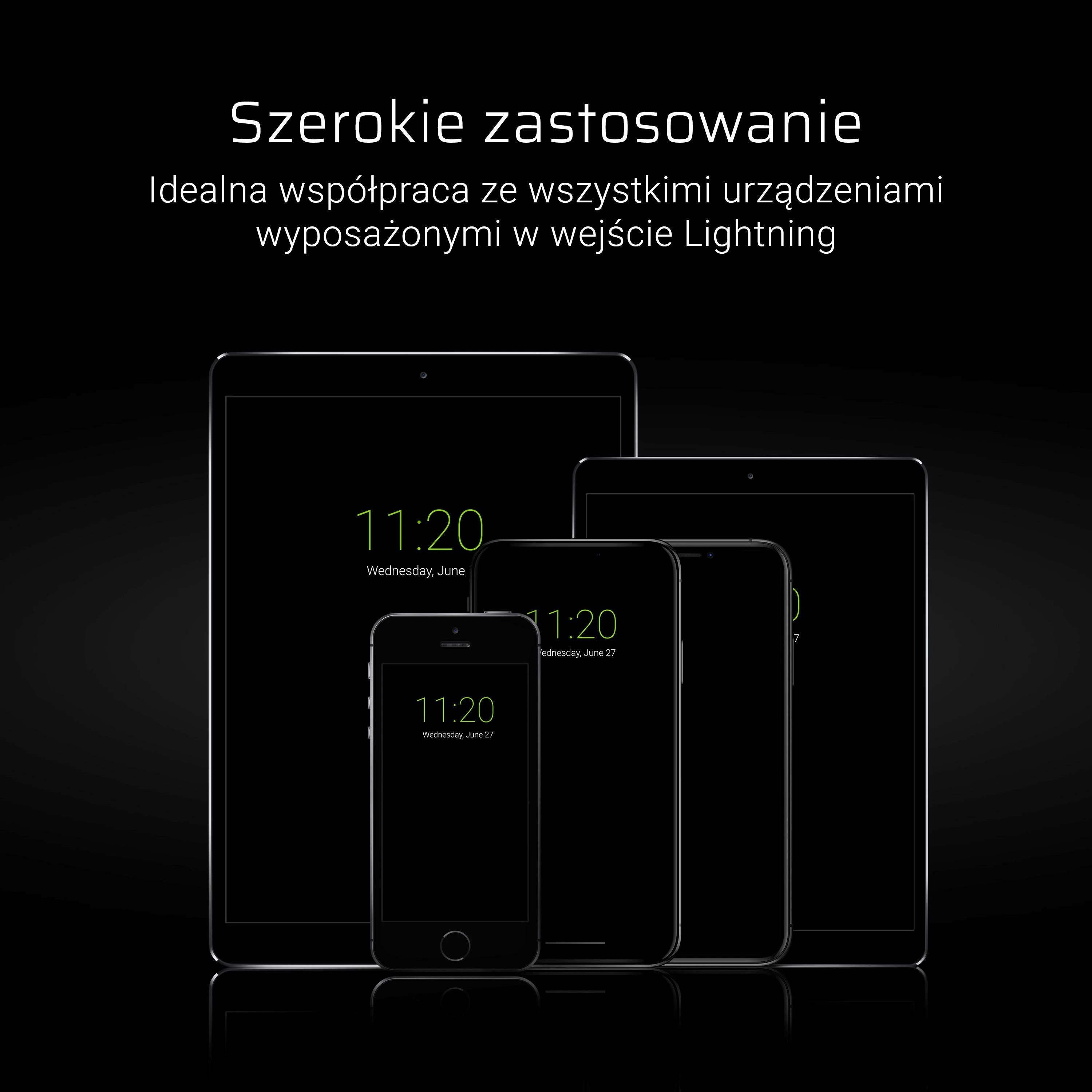 Žalias Cell GREENCELL KABGC02 GCmatte Lightning Plokščias kabelis 25 cm su greitu įkrovimu Apple 2.4A