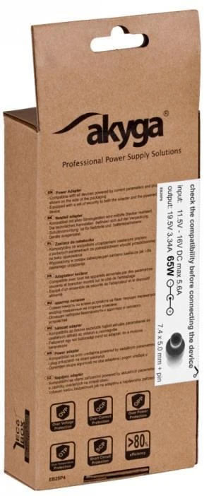 Nešiojamo Kompiuterio Pakrovėjas - Akyga AK-ND-33 65W 19.5V 3.34A Juodas