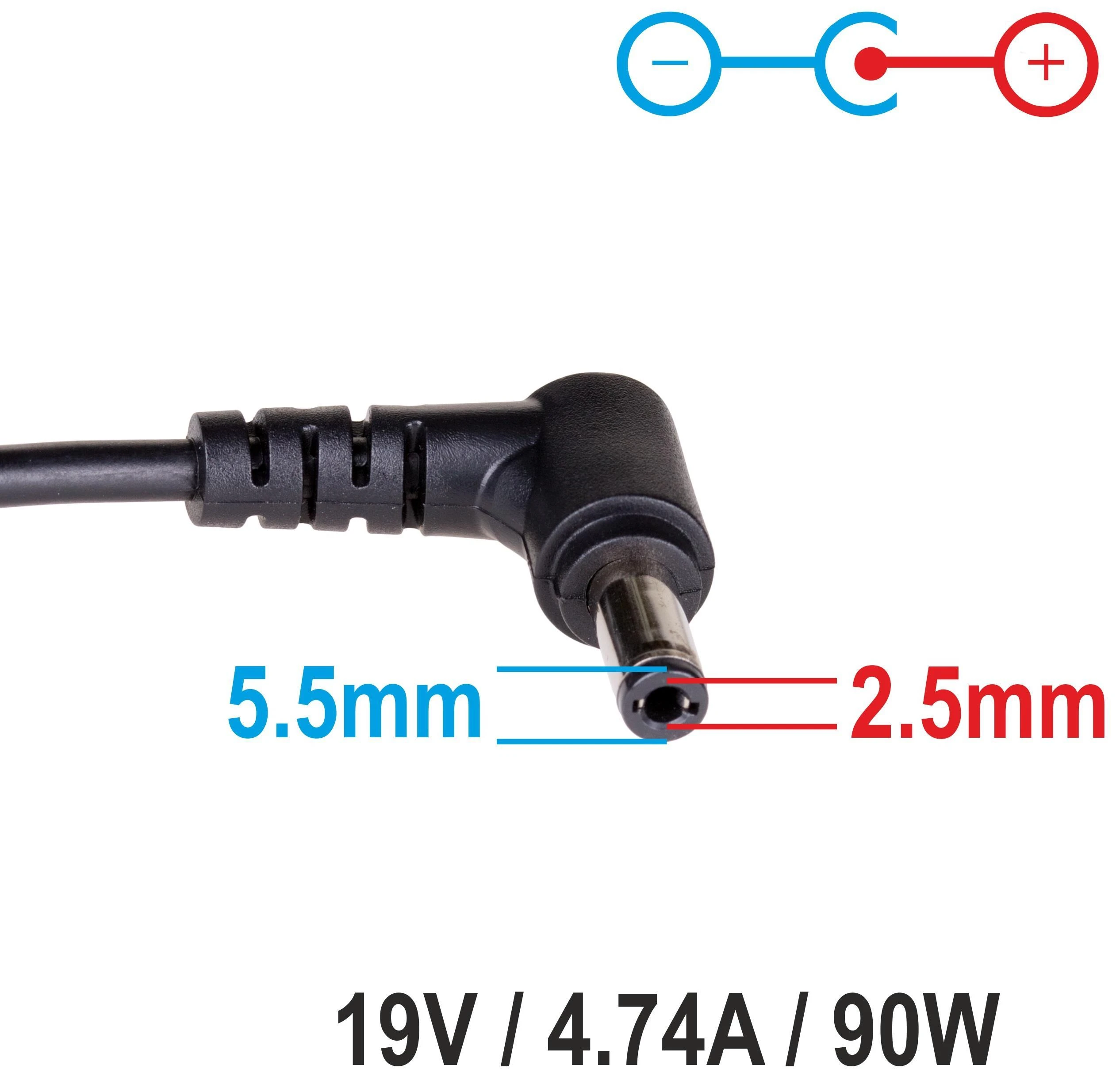 Automobilinis nešiojamojo kompiuterio pakrovėjas Akyga AK-ND-36 (19V / 4.74A 90W 5.5 x 2.5mm) ASUS / TOSHIBA 1.2m