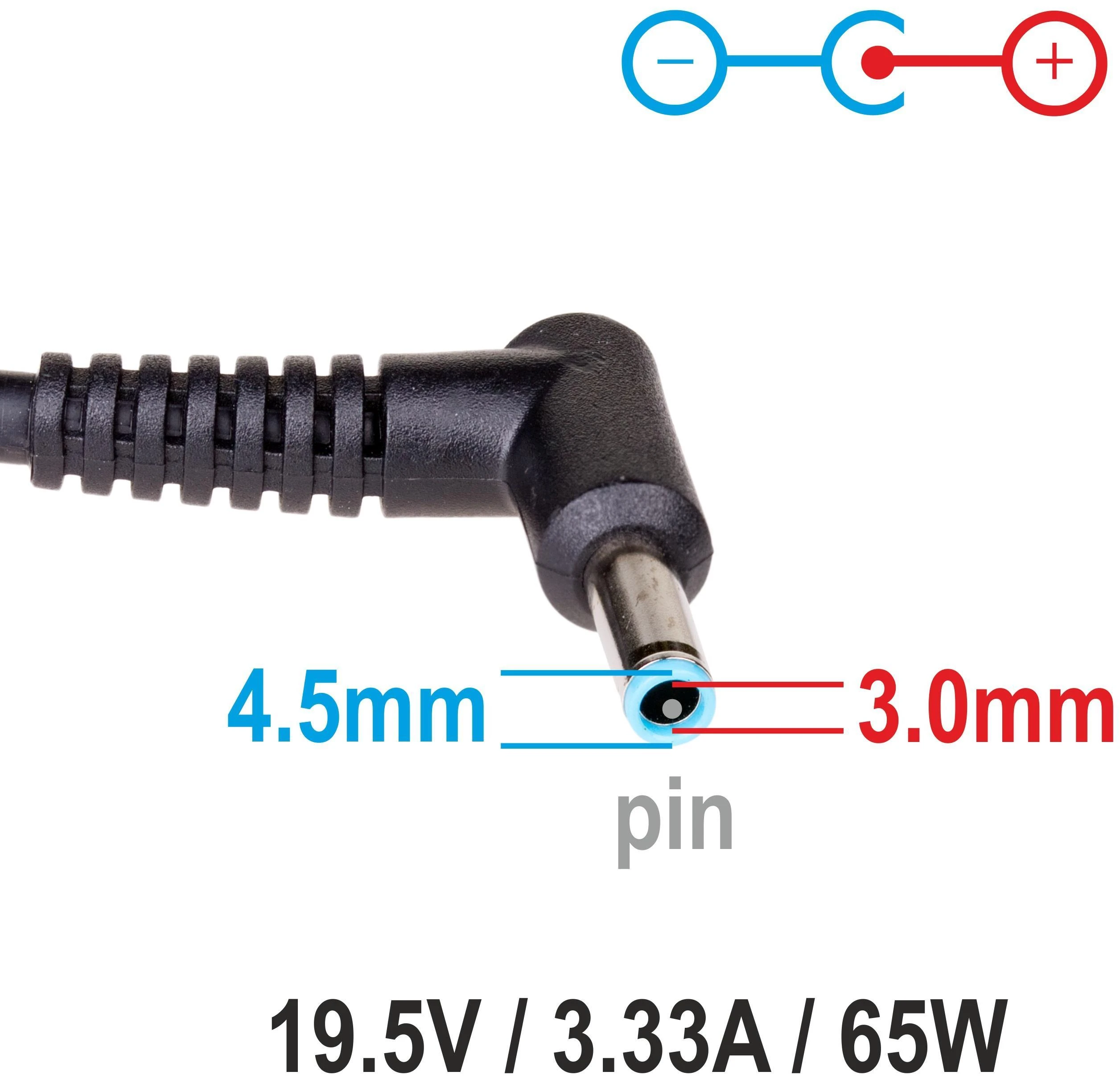 Automobilinis nešiojamojo kompiuterio pakrovėjas Akyga AK-ND-40 (19.5V / 3.33A 65W 4.5 x 3.0mm + pin) HP 1.2m