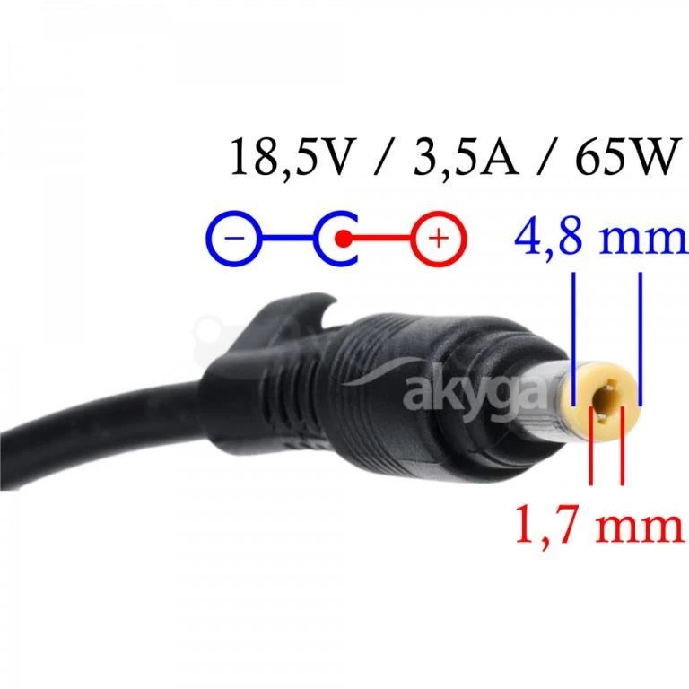 Nešiojamojo kompiuterio adapteris AKYGA Dedicated AK-ND-09 HP 18.5V/3.54A 65W 4.8x1.7 mm