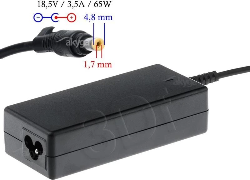 Nešiojamojo kompiuterio adapteris AKYGA Dedicated AK-ND-09 HP 18.5V/3.54A 65W 4.8x1.7 mm