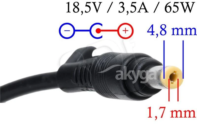 Nešiojamojo kompiuterio adapteris AKYGA Dedicated AK-ND-09 HP 18.5V/3.54A 65W 4.8x1.7 mm