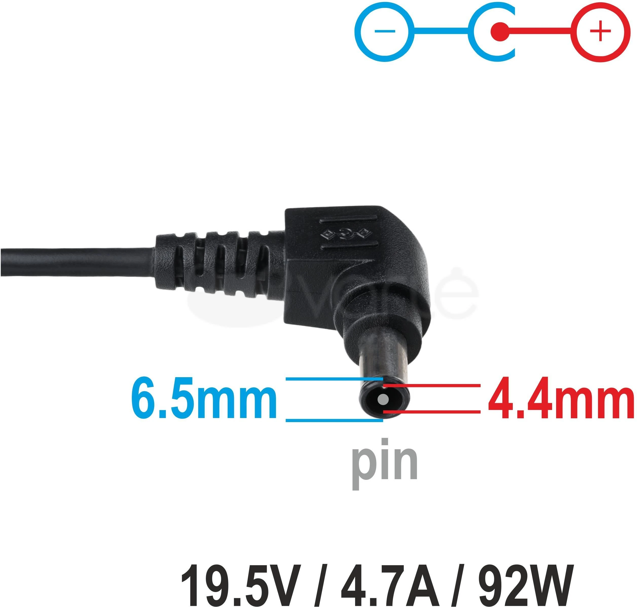 Akyga AK-ND-20 įkroviklio 6.5x4.4 mm jungties detalė
