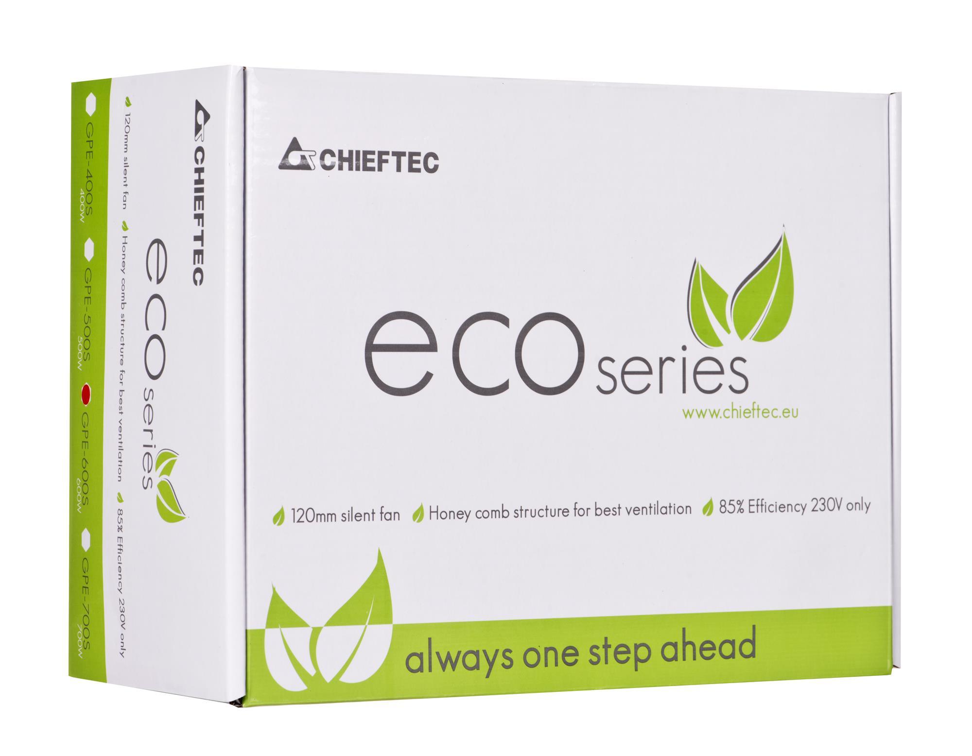 CHIEFTEC ECO serijos 600 W ATX-12V V.2.3 maitinimo šaltinis su 12 cm ...